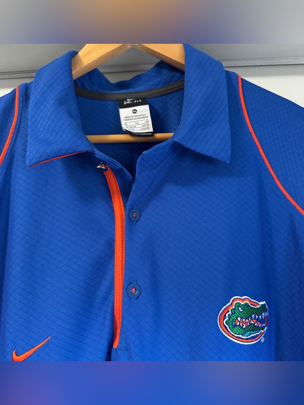 Florida Gators Nike Stitched Logo Campus Polo Shirt (Men's XL) Blue